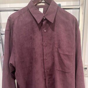 Men's Burma Bibas Suede-like Shirt.  XL.  Deep Purple (Eggplant)
